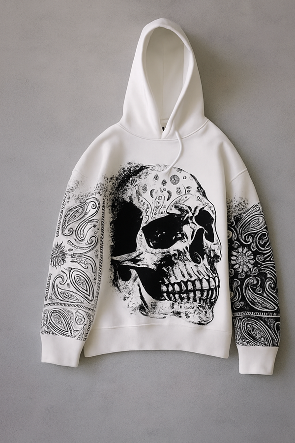 SKULL FACE GRAPHIC HOODIES