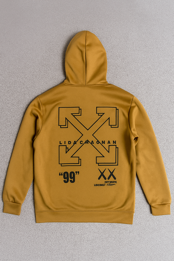 OFF Directional Graphic Hoodie – Brown Edition