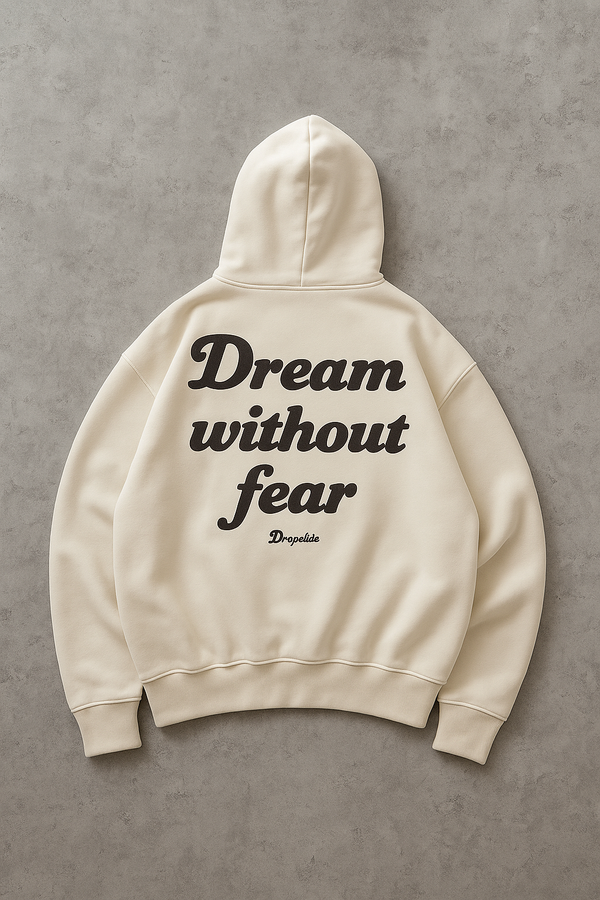Men’s Oversized Printed Hoodie (Dream Without Fear Graphic)