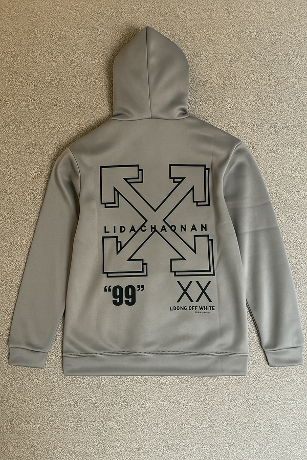 OFF Directional Graphic Hoodie – Cream Edition