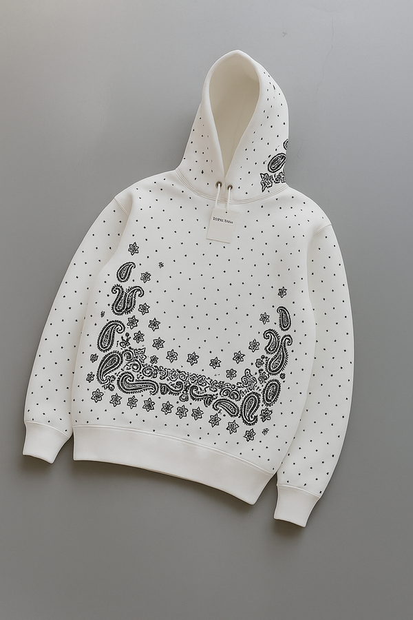 Paisley Embroidered Bandana Pattern Hoodies